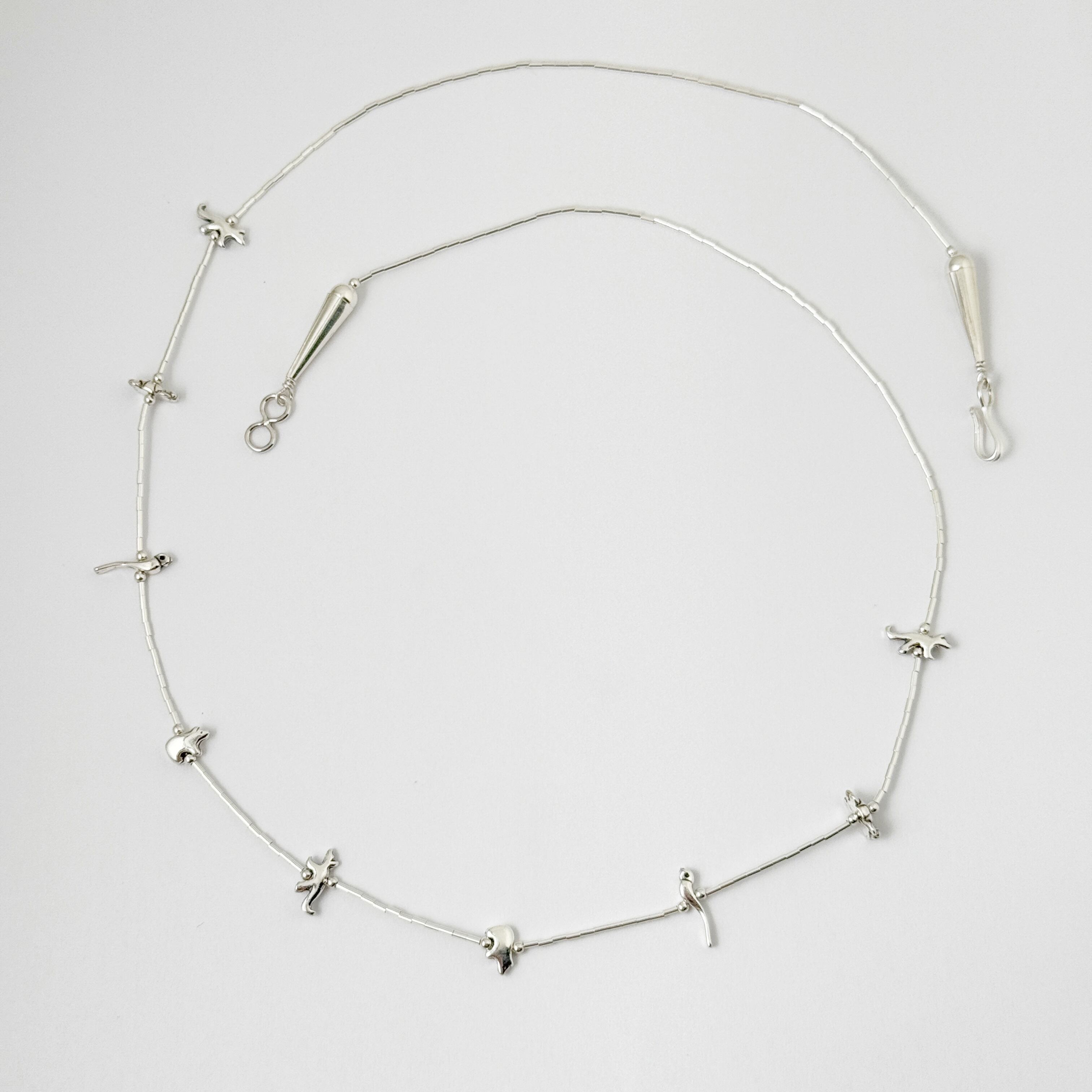 Zuni ズニ族　ロングネックレス　リキッドシルバー　ブレスレット Zuni ズニ族 ロングネックレス リキッドシルバー ブレスレット