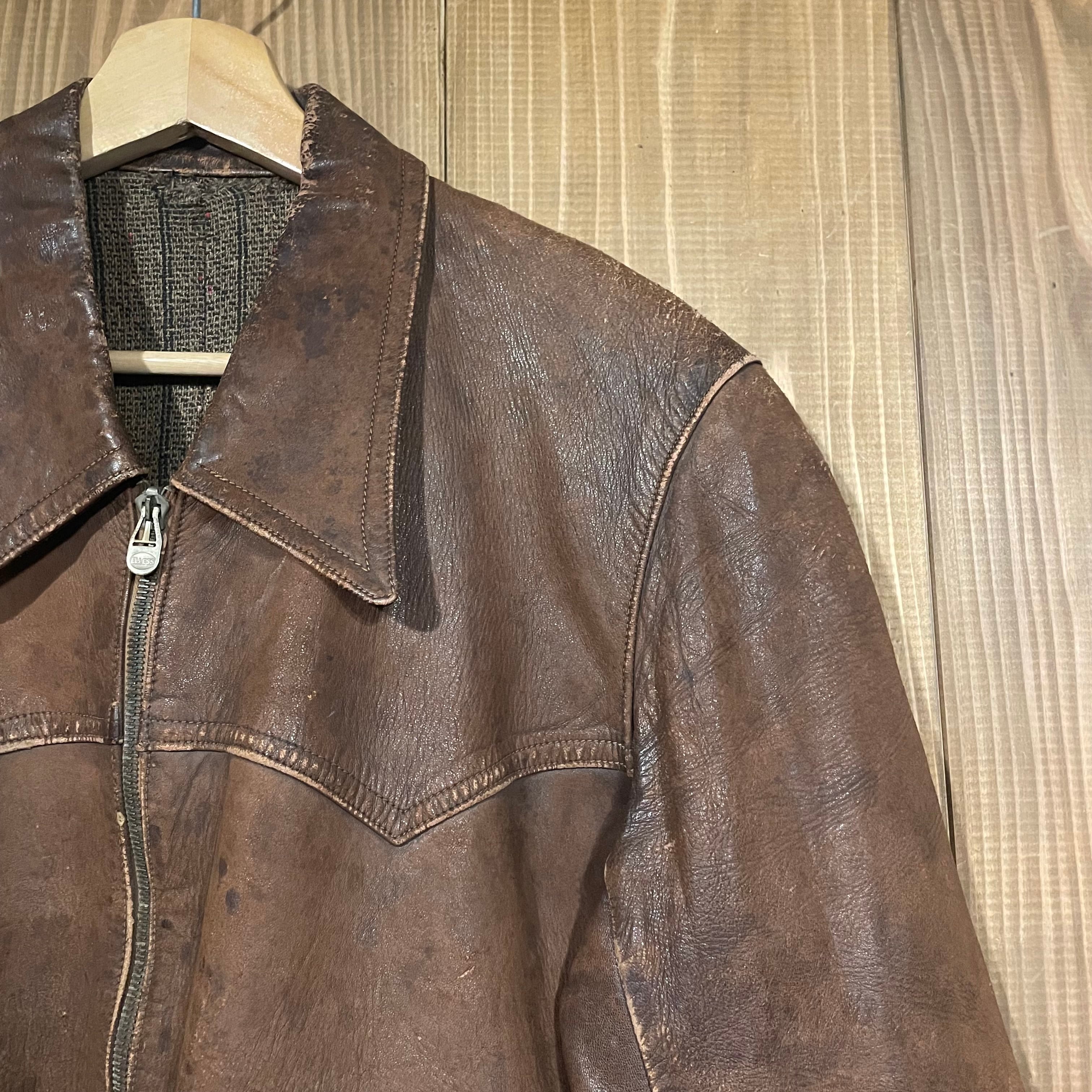 40s French motorcycle レザージャケット モーターサイクル