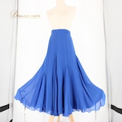 社交ダンス 衣装 スタンダード スカート レッスンウェア レディース 青 ブルー系 シンプル 無地 練習着 フォーマル 上品 気品 透け感 ロングスカート ダンスウェア 練習用 スカート丈85cm ウエスト31cm~ ポリエステル 大人用 カジュアル フェミニン 美しいライン 演出用 エレガント デイリー おしゃれ 楽な着心地 スタイルアップ