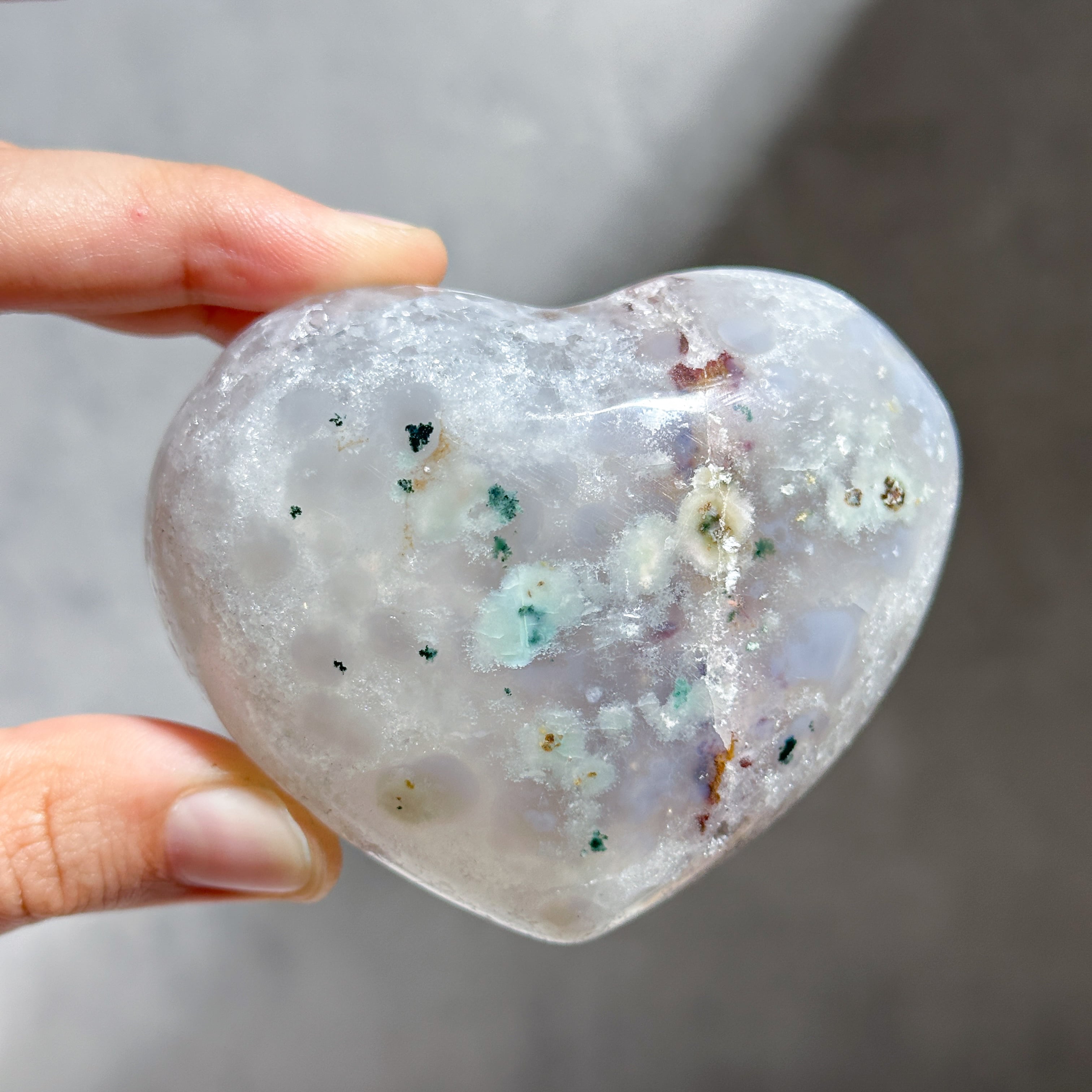 ぷっくり♡アゲート×アメジスト ハート55◇ Agate× Amethyst ◇天然石