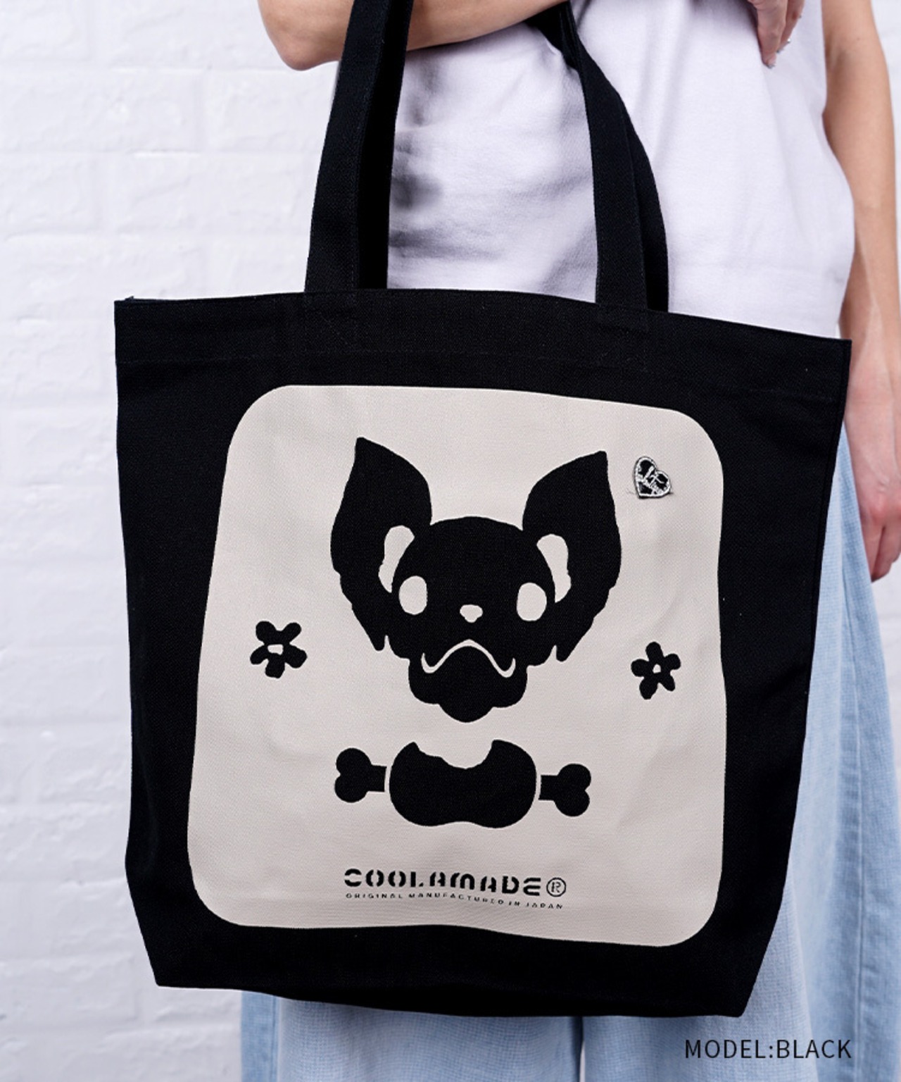 【直営限定ITEM】COOLA DOG プリントトートバッグ (BLACK)　CQ-48549H