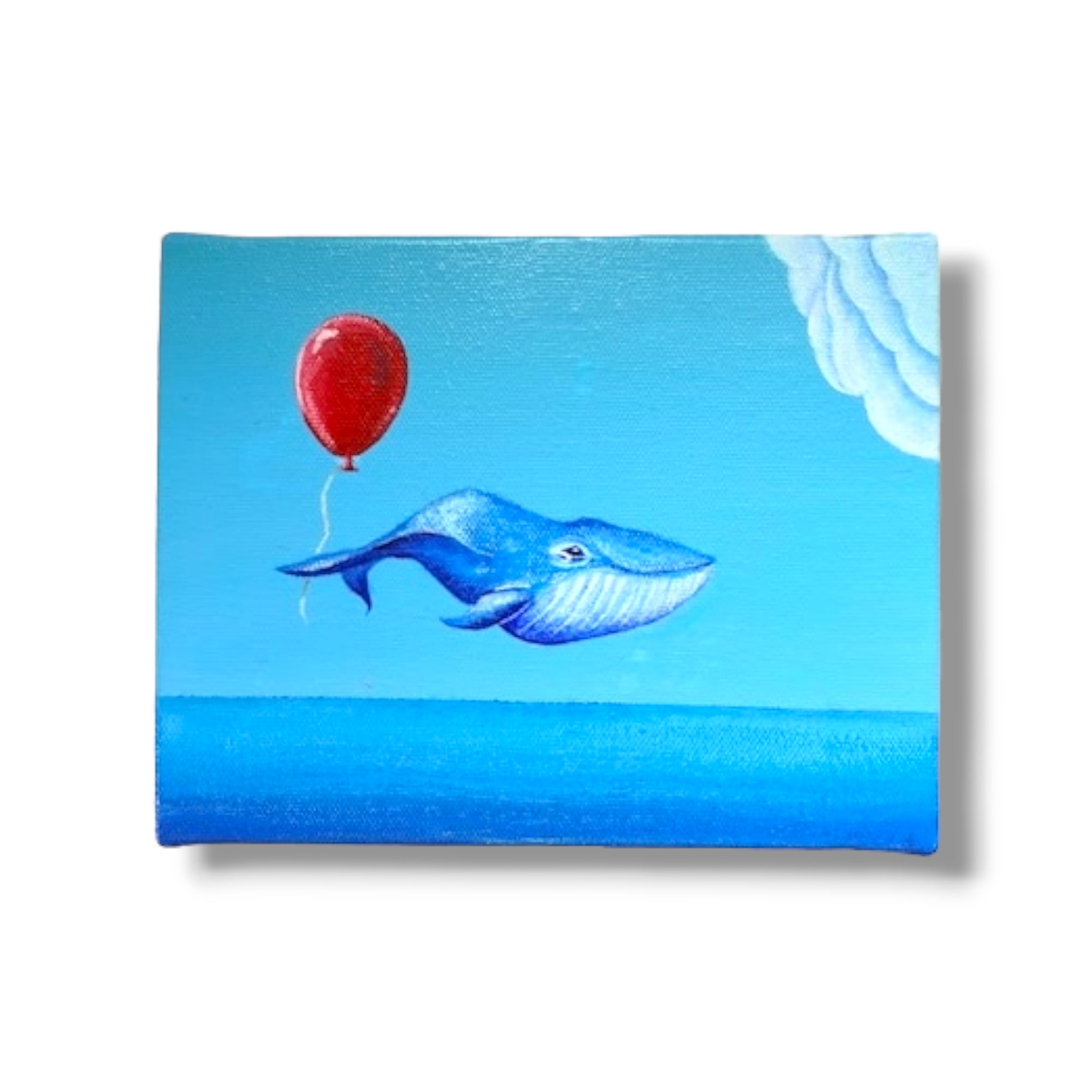 クジラと赤い丸い友達 / アクリル画】インナーピースアート クジラと赤い丸い友達 / アクリル画】インナーピースアート