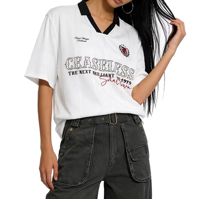 エンブレムモチーフスキッパーポロTシャツ 2col R02099