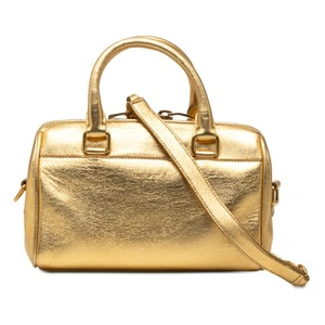 サンローラン ベイビーダッフル ハンドバッグ ショルダーバッグ 2WAY ゴールド レザー レディース SAINT LAURENT 【中古】