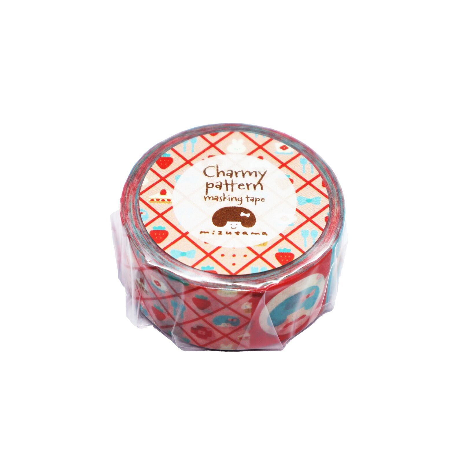 mizutama×ワールドクラフト ショートケーキパターン charmy pattern 18mmマステ CA12