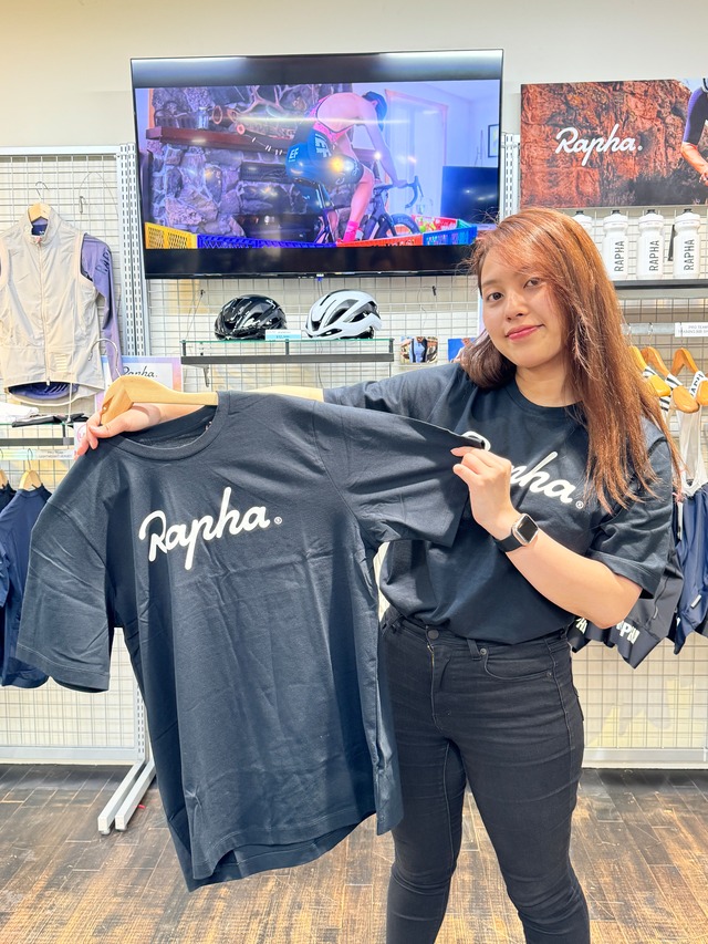 RAPHA COTTON T-SHIRT - LARGE LOGO WHITE / HIGH-VIS PINK