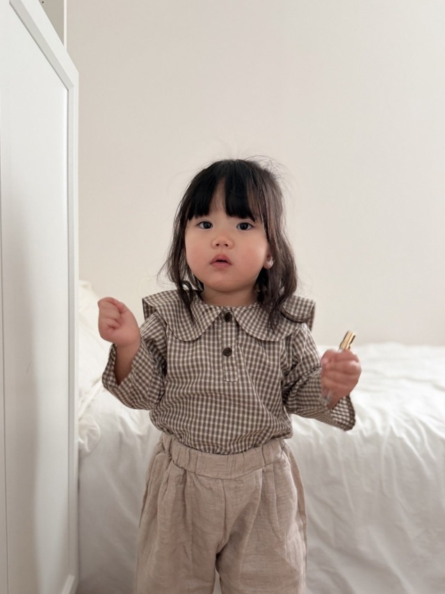 [mimimarket] check sailor blouse