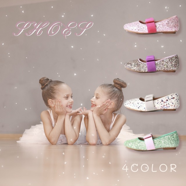 【取寄せ】BIRDIE 韓国子供靴 子供 フォーマル靴 バレエシューズ 靴 シューズ キッズ 女の子 春夏秋 春 可愛い キラキラ 15cm 16cm 17cm 18cm 19cm 20cm 21cm 22cm 23cm