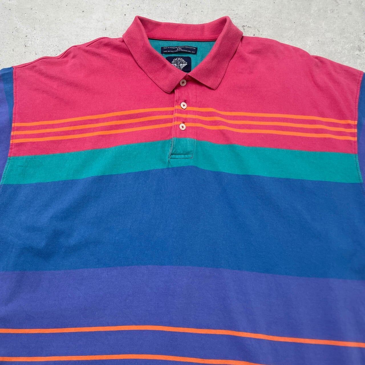 90年代 DOCKERS ドッカーズ ボーダーポロシャツ Tシャツ地 メンズ2XL