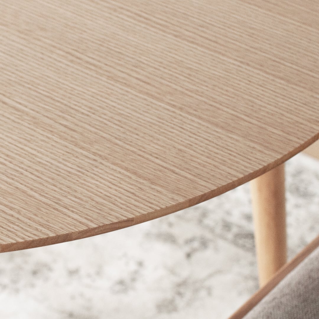 オーク材の3本足ラウンドダイニング［3サイズ 70cm 80cm 90cm] セミ