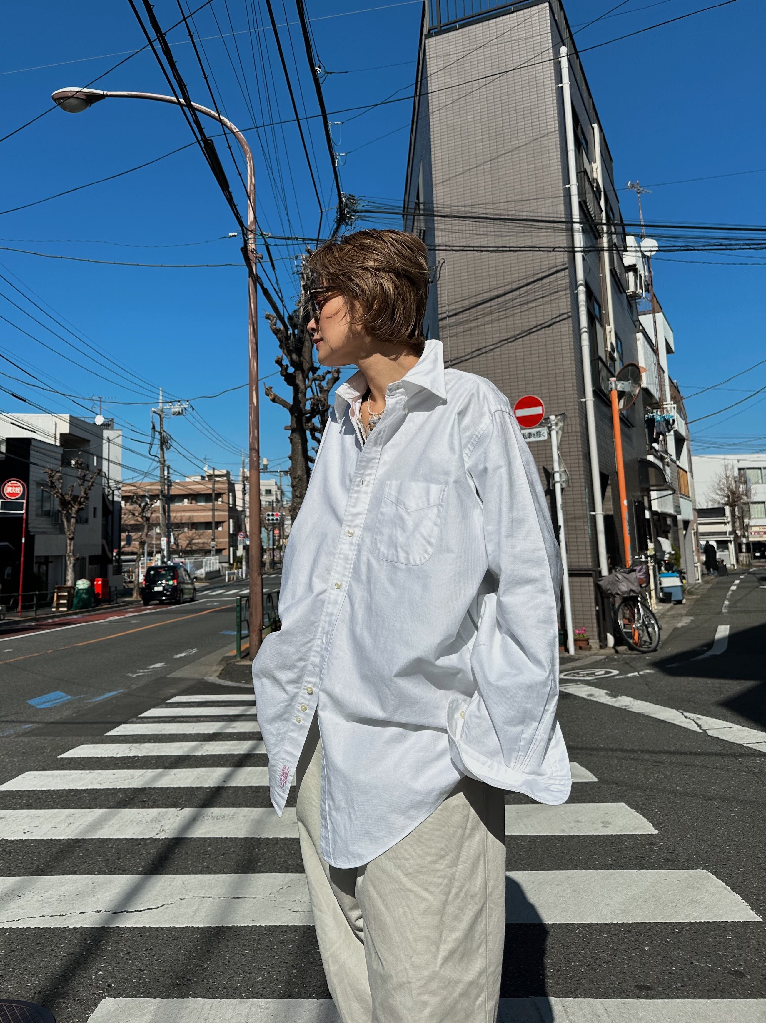 (SH746)Brooks Brothers cotton BD shirt made in USA(white)