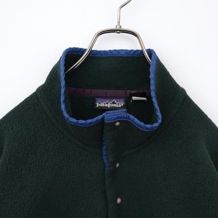 patagonia パタゴニア スナップTフリース XL グリーン緑 企業ロゴ