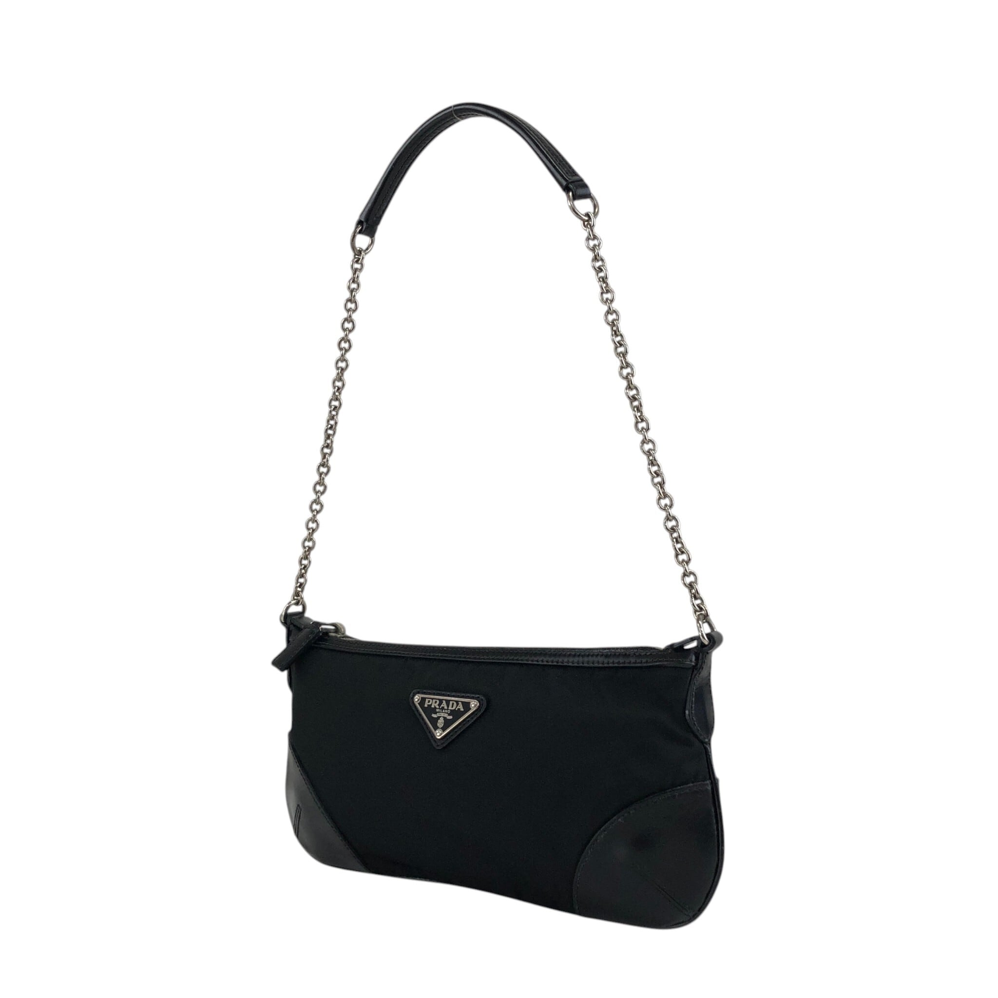 PRADA プラダ ショルダーバッグ ブラック トライアングルロゴ PVC