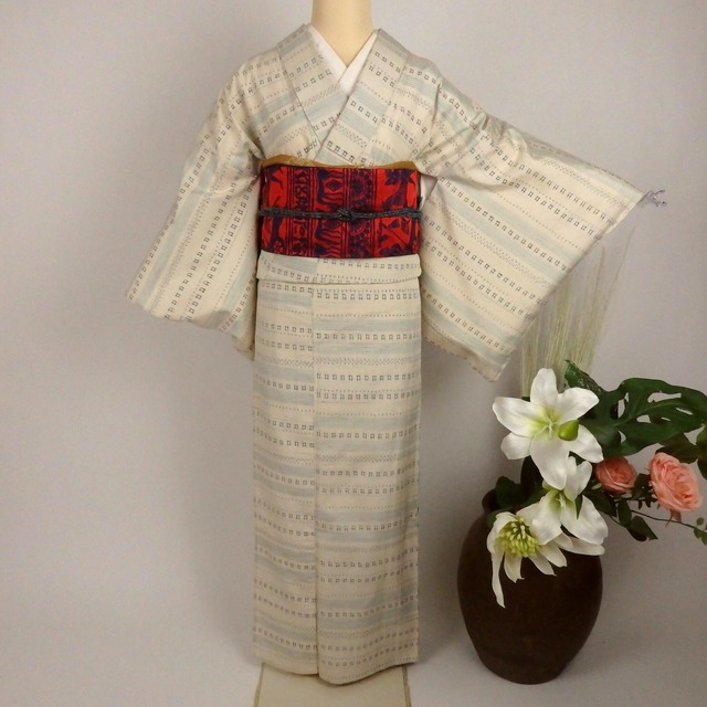 989夏用 単衣紬小紋 Summer unlined komon