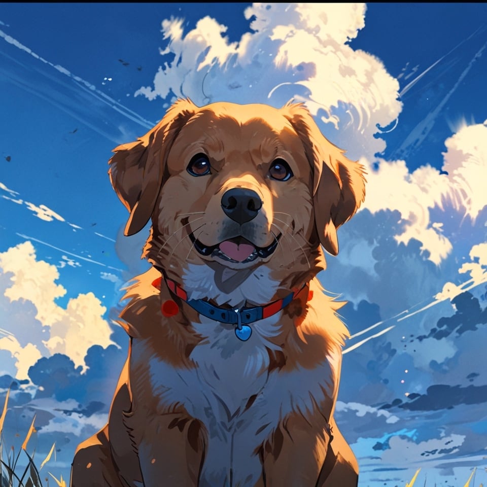 空を見上げる犬【AIイラスト】（20枚セット） | ImaginaryStock