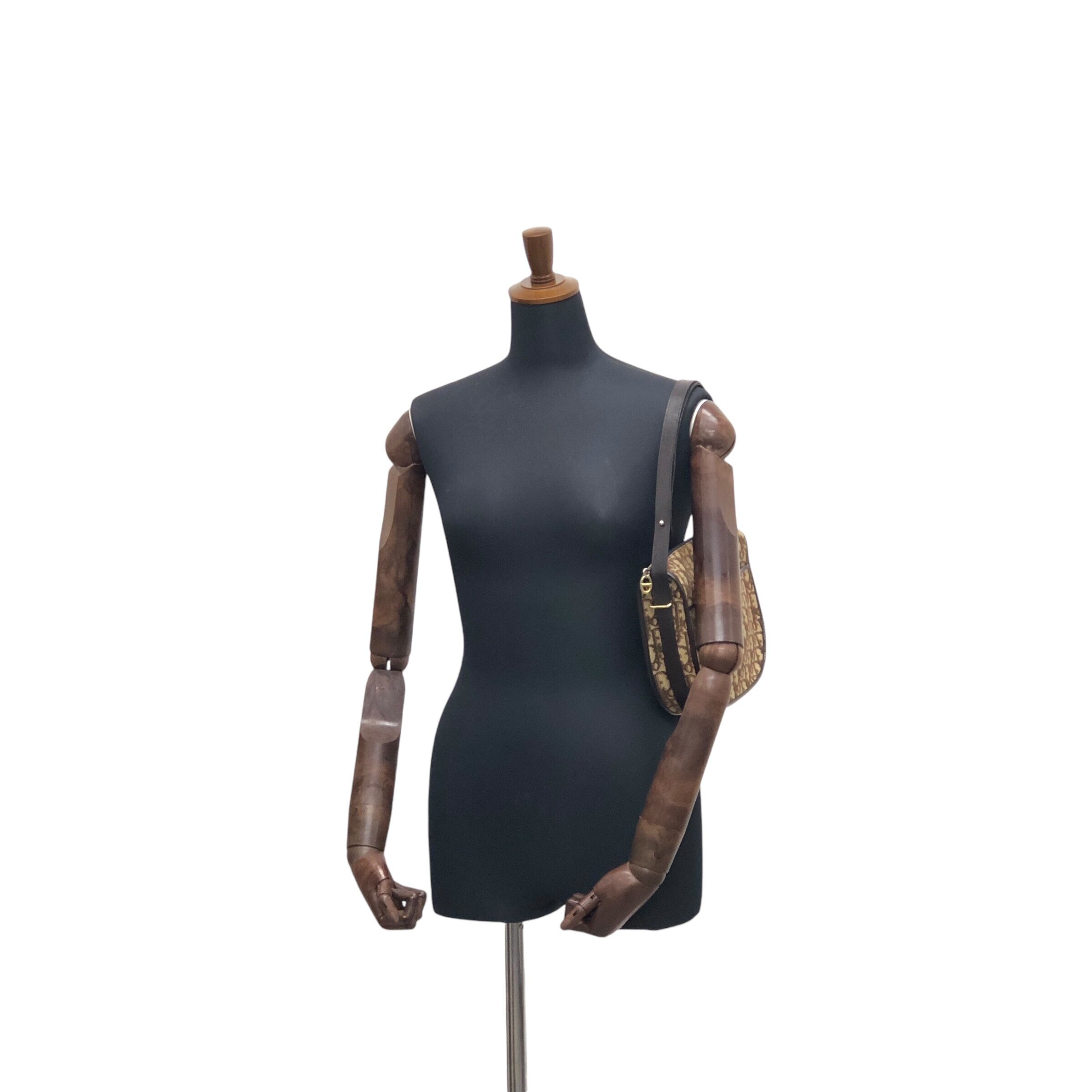 ディオール　トロッター　ベージュ　ジャガード　ショルダーバッグ　ヴィンテージ ディオール トロッター ベージュ ジャガード ショルダーバッグ