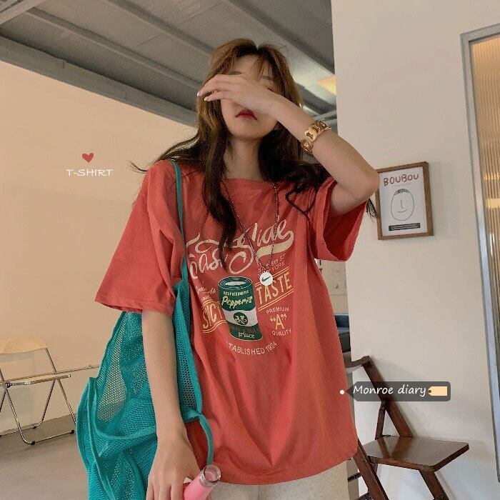 プリントルーズTシャツ サマー コットン 夏物 モンロー90964403873