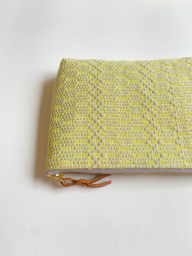 【16cm】Hand-woven mini pouch / 蕾  yellow