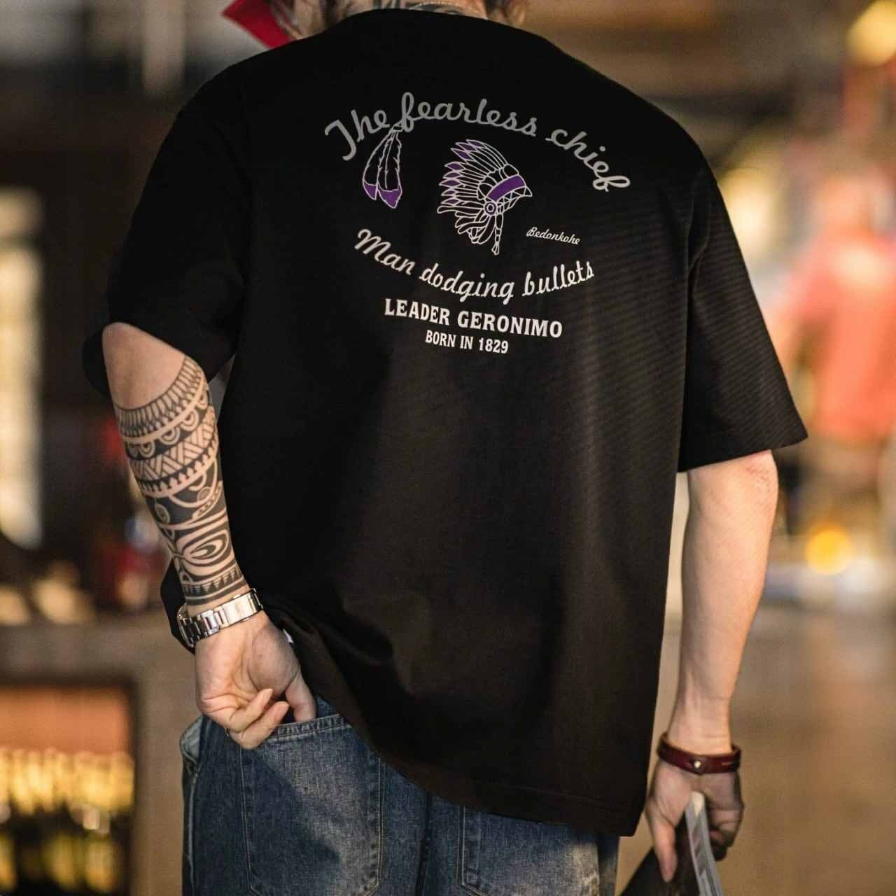 ネイティブグラフィックバックプリントTシャツ 1col   A00179