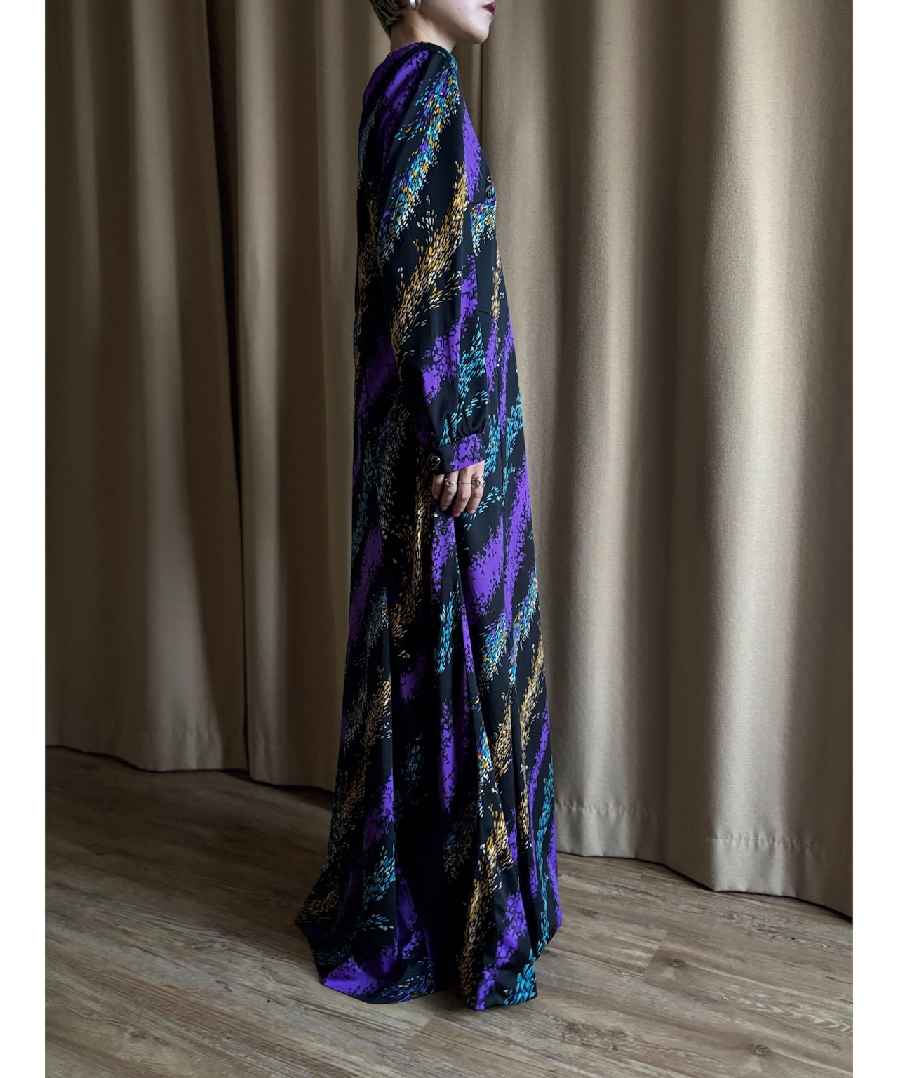 abstract pattern import maxi dress-5015-11