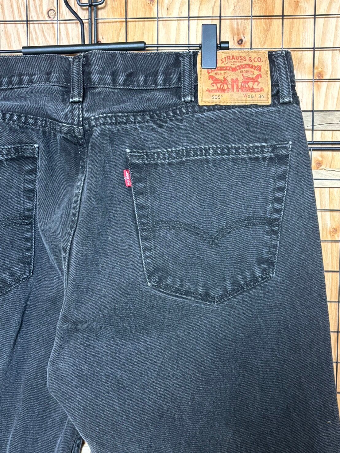 Levis リーバイス 505 デニムパンツ ブラック 38×34 エジプト製 ジップ