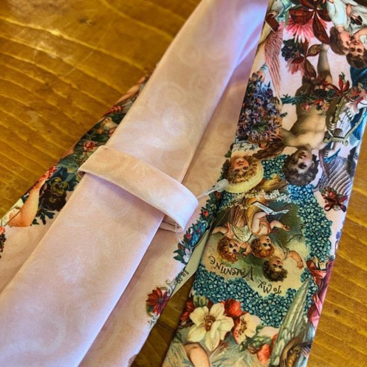 TOPANGA Accessory Heritage Tie, Angel Cat, Pink, Perfect for Gifts, Formal, Casual, Classic, Vintage　