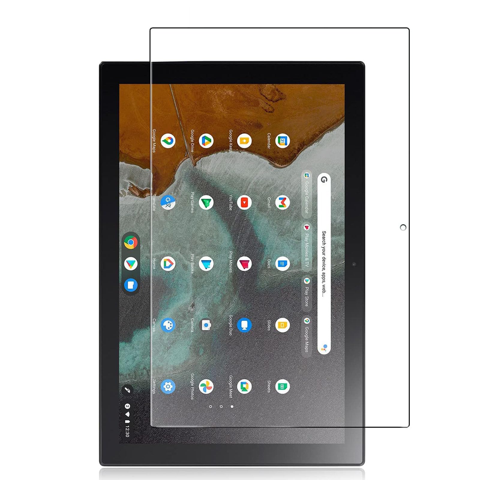 TRkin Asus Chromebook Detachable CM3 対応 専用強化ガラスフィルム For Asus Chromebook Detachable CM3 対応 液晶保護フィルム 気泡ゼロ 99%高透過率 硬度9H 指紋防止 飛散防止 耐衝撃 超薄0.3mm 2.5D ラウンドエッジ加工