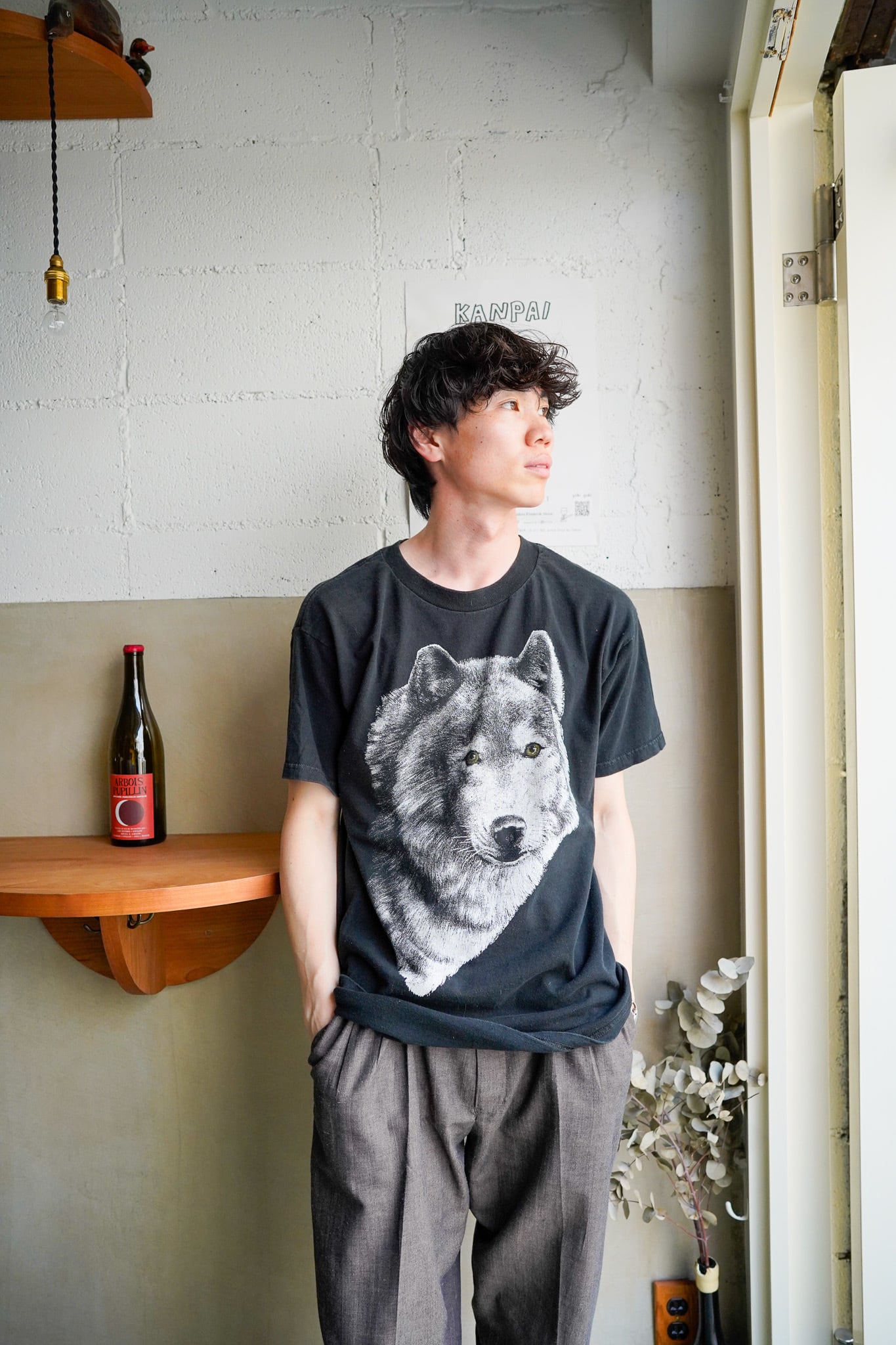 【1990s】"Fruit of the Loom" Wolf Animal T-shirts / 6-205