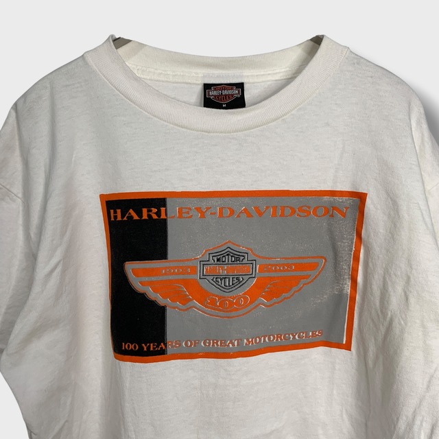 00s USA製 ハーレーダビッドソン 100周年記念Tシャツ プリントT M