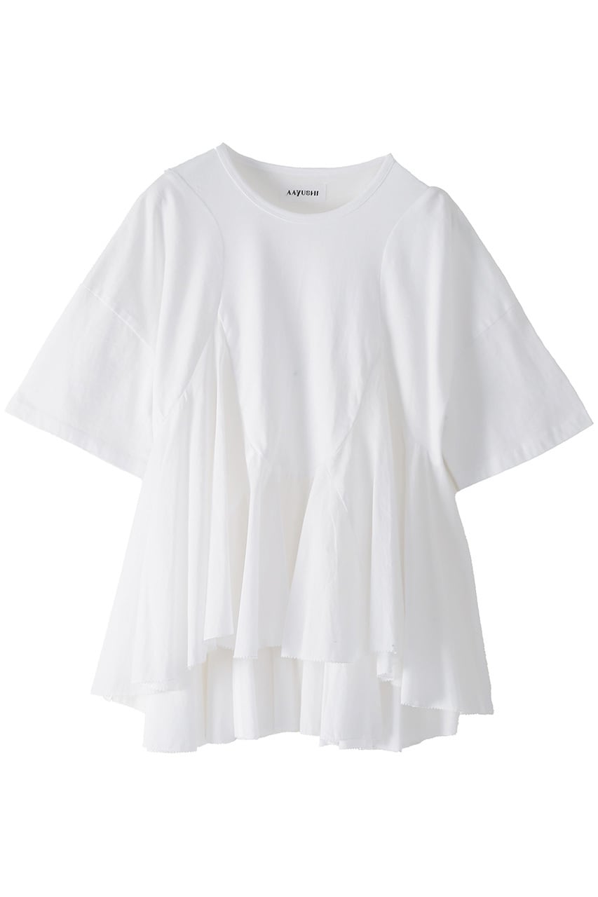 AAYUSHI ペプラムラッフルTシャツ 大草直子さんご紹介アイテム 予約商品》〔SGN0921〕ペプラムラッフルTシャツ(大草直子さんご紹介