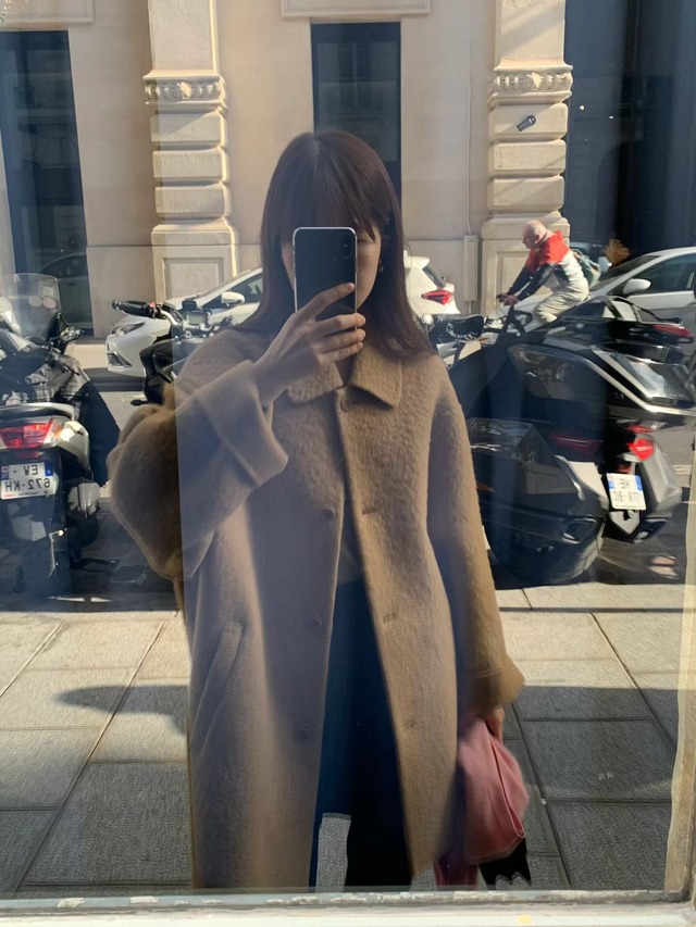 (OUNCE) baby  alpaca half handmade  coat / 3color