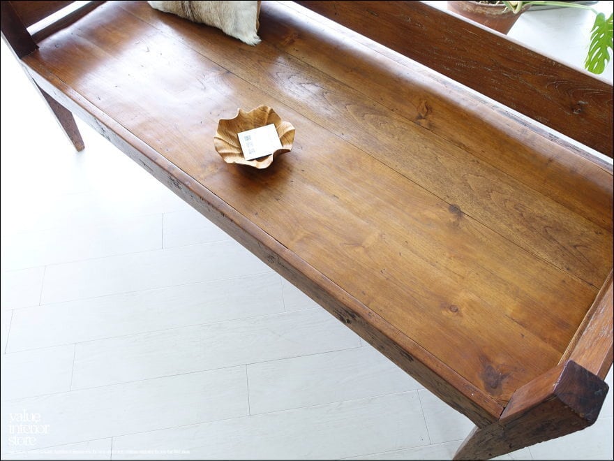 チーク無垢材 ヴィンテージソファAntika 長椅子 3人掛け トリプル