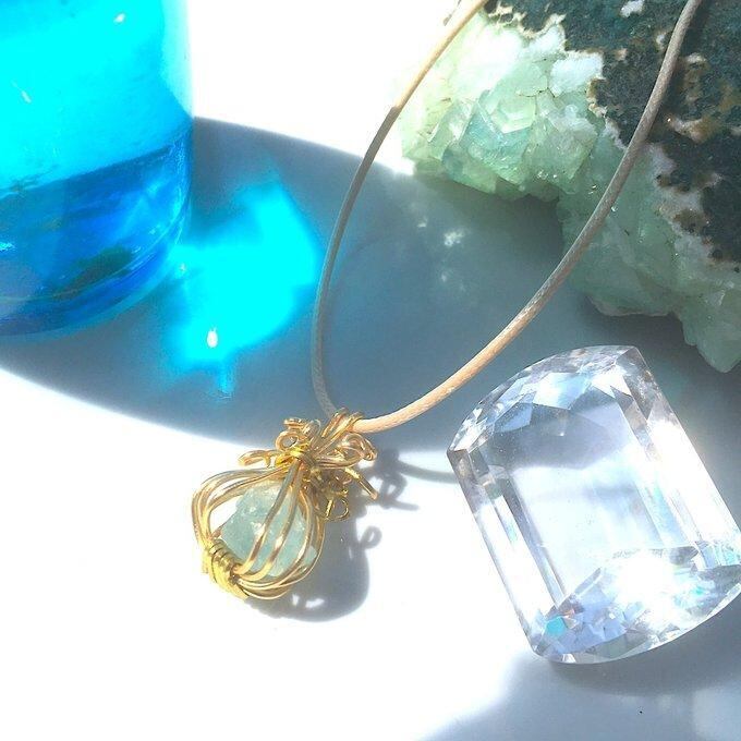 【一点物】✦3月の誕生石✦⋆.·Panier de Aquamarine⋆.·アクアマリンの原石ネックレス·.⋆✦