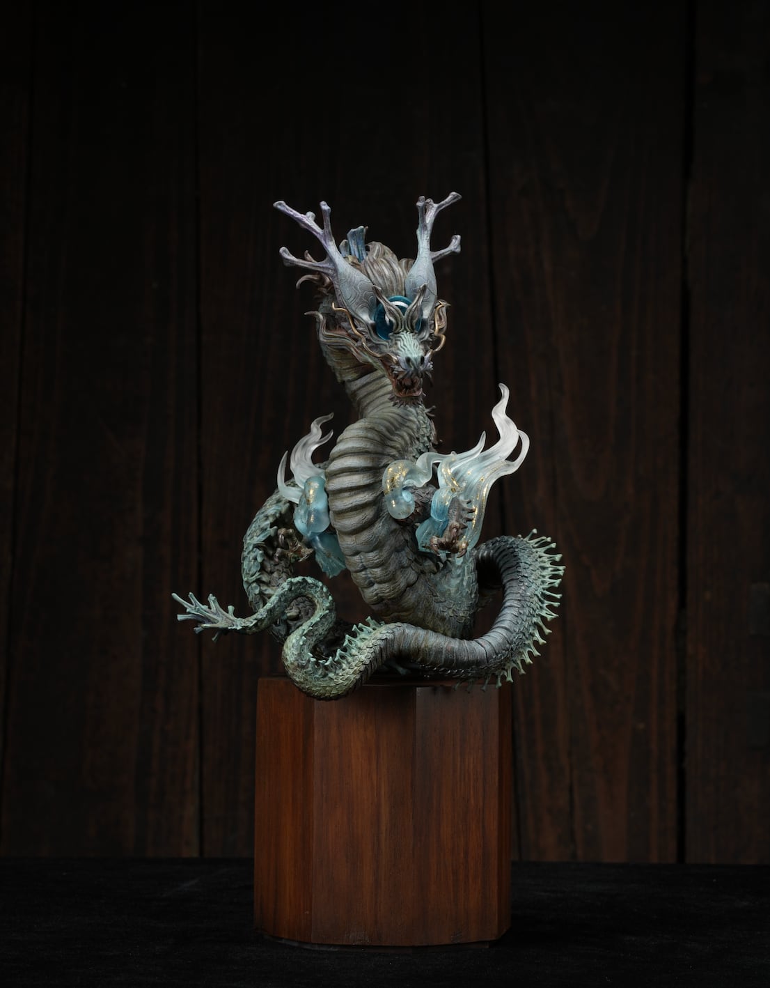 古玉劔 ☆撫子☆古玉劔 龍彫刻 全長約35.9cm (検)神獣 古玉剣 古玉彫刻 剣型