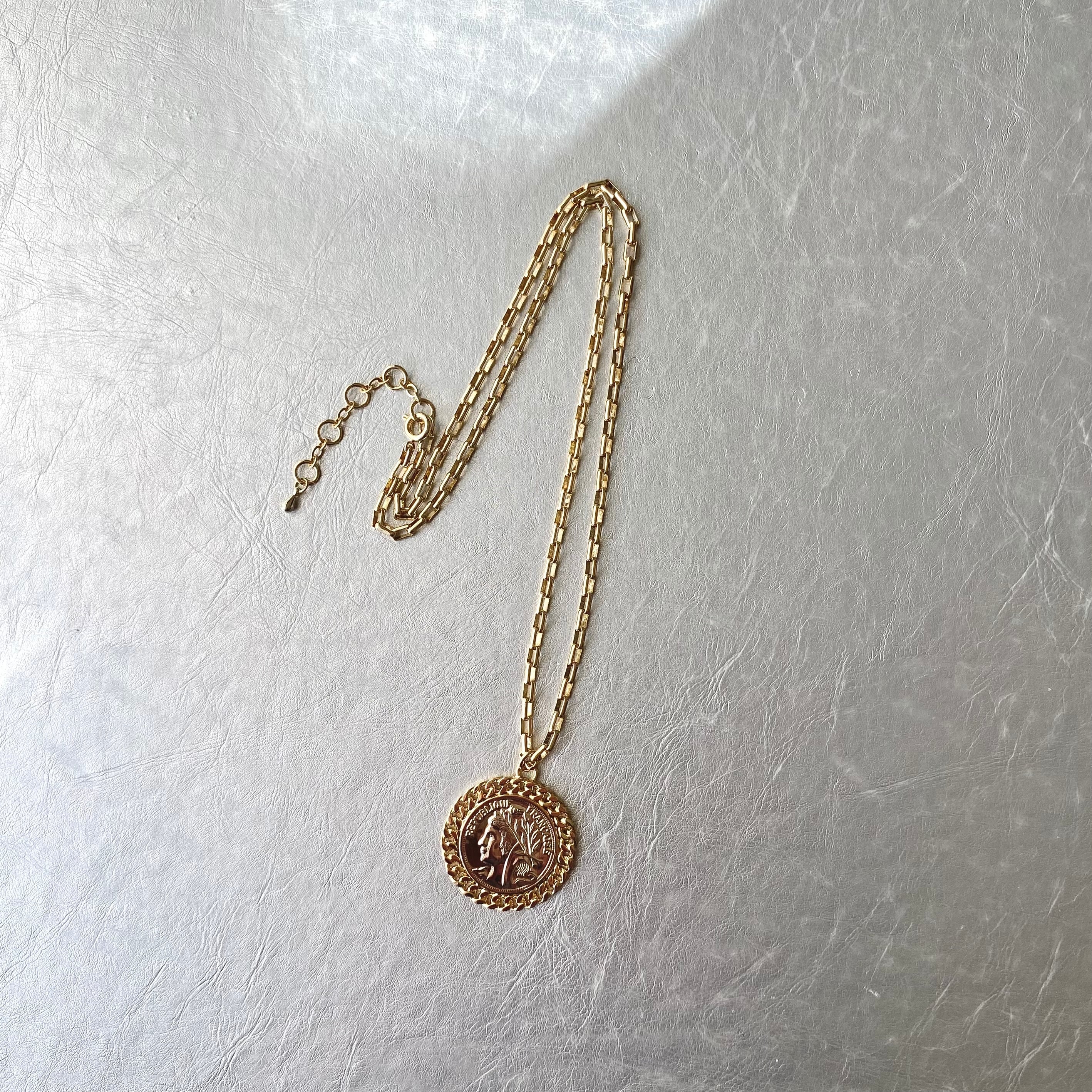 Used retro gold coin necklace レトロ ユーズド ゴールド