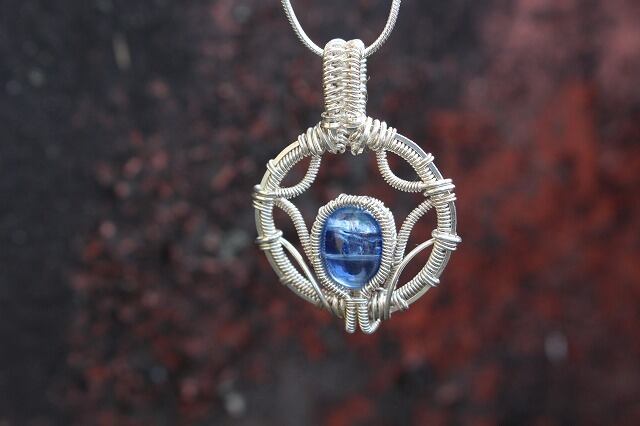 Kyanite silver925 wirewrapping pendant