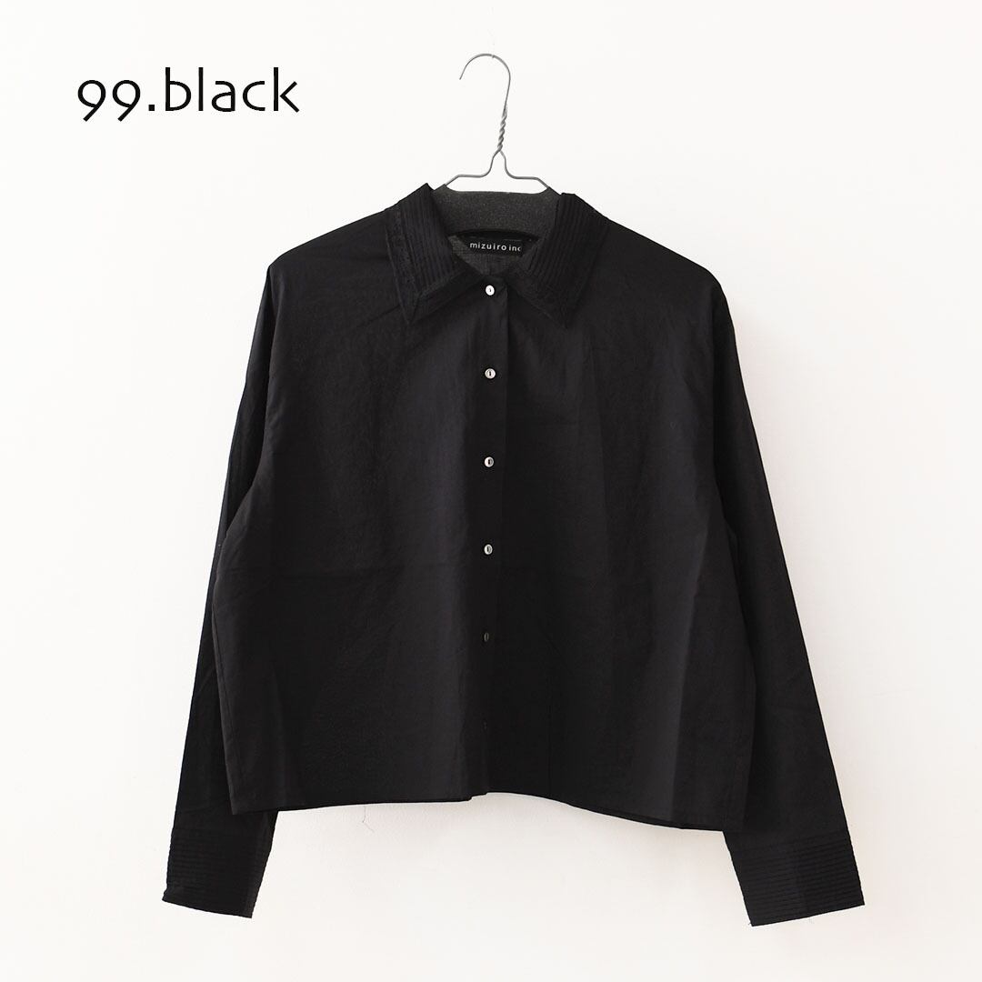 mizuiro ind [ミズイロ インド] pin tuck collar shirt [1-230126