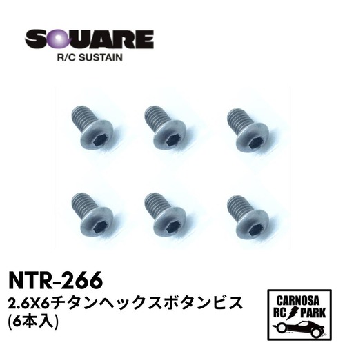 【SQUEA スクエア】2.6x6チタンヘックスボタンビス(6本入) [NTR-266]