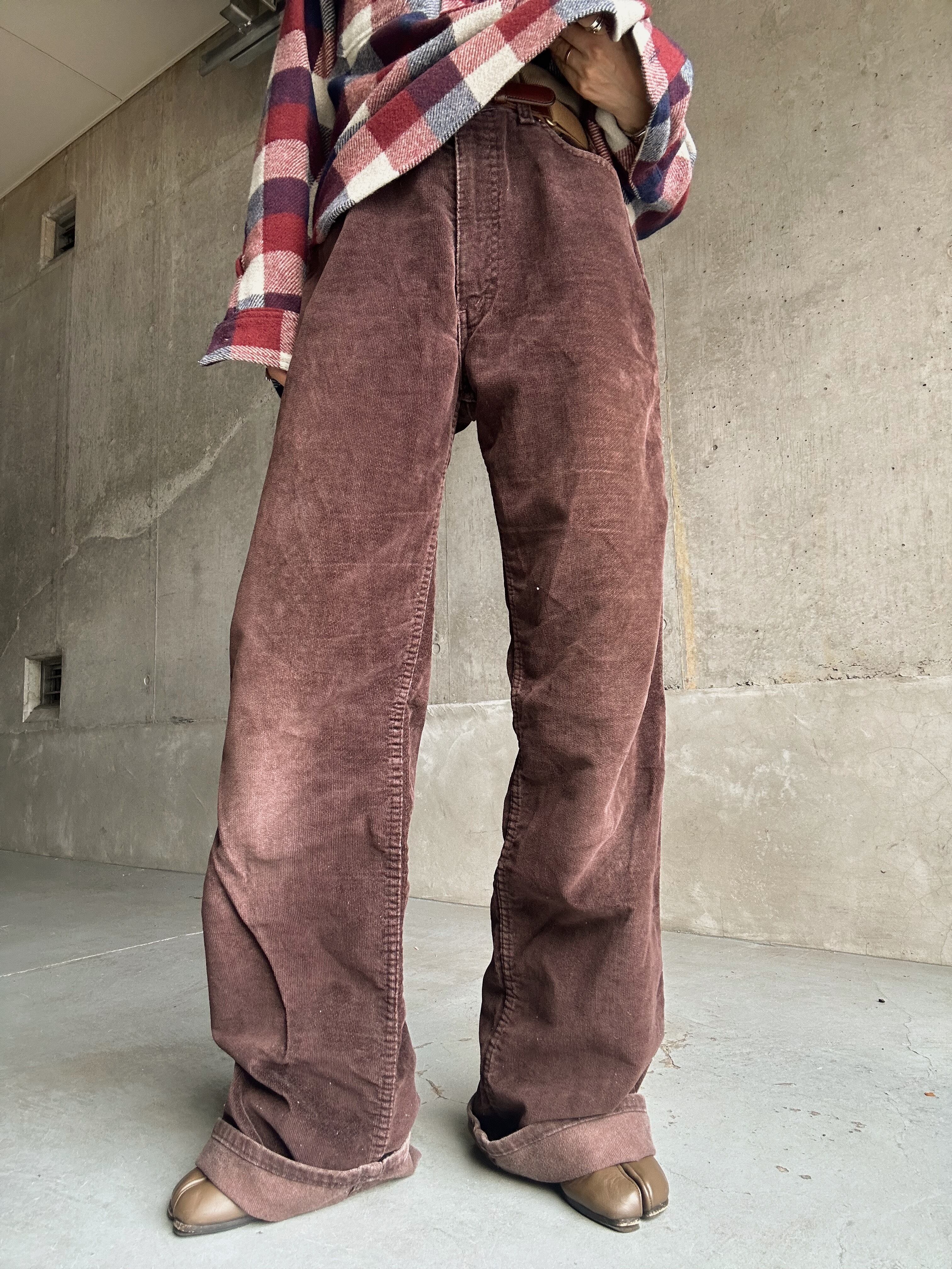 (PT645)80‘s Levi’s Movin’On 517 corduroy pants made in USA (Talon zip)