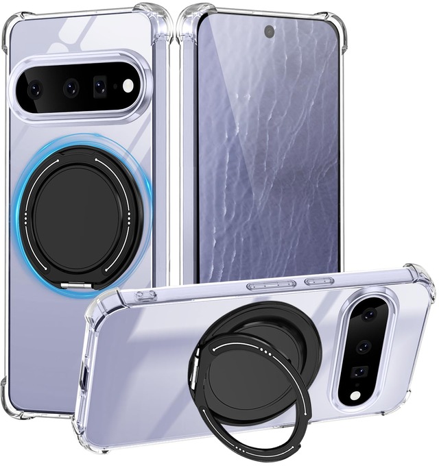対応 Google Pixel 11 ケース リング 耐衝撃 グーグルピクセル 11 ケース 米軍MIL規格 360°回転スタンド機能付き クリア