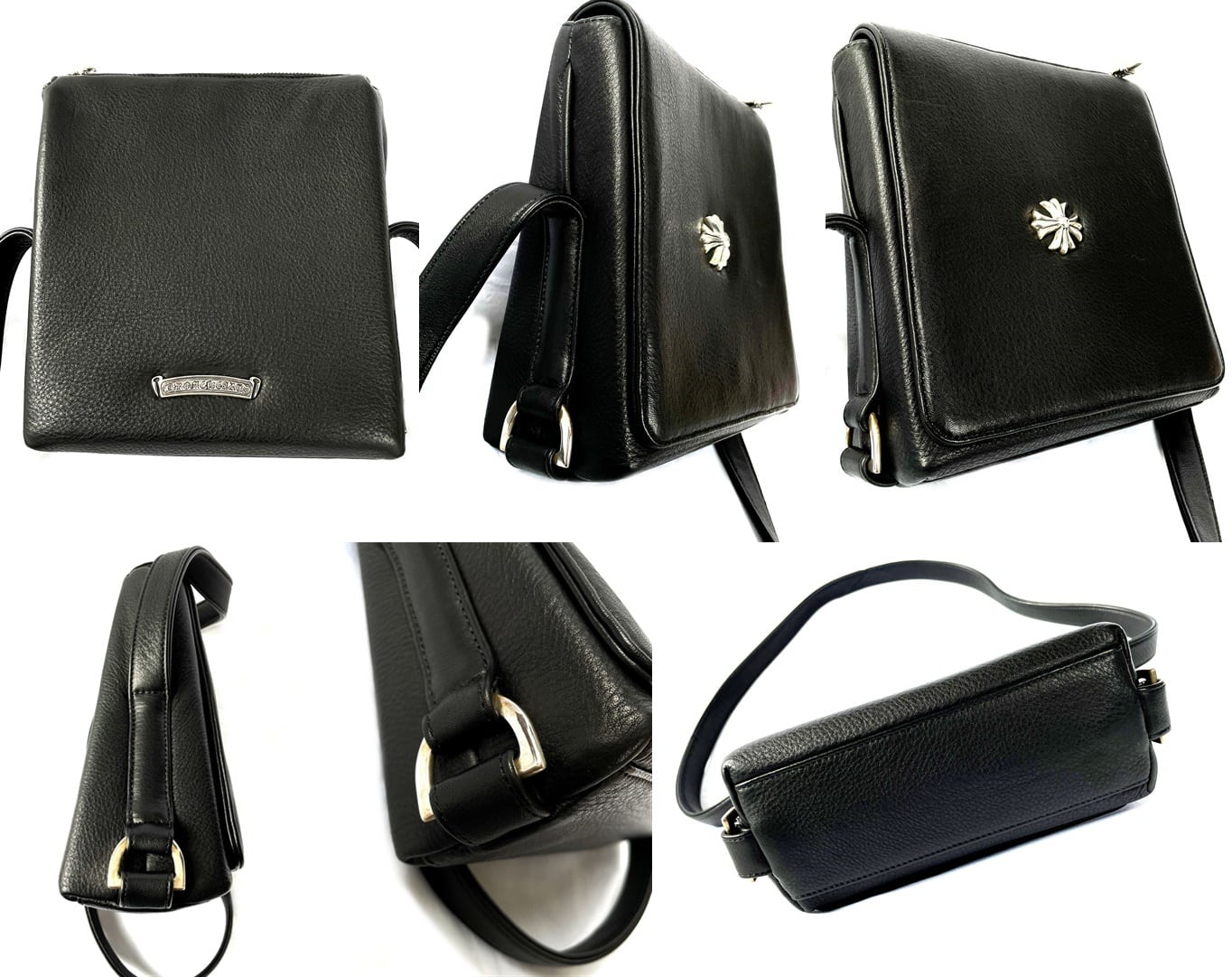 CHROME HEARTS クロムハーツ PLUG LTHR ブラック CHクロス スクロール