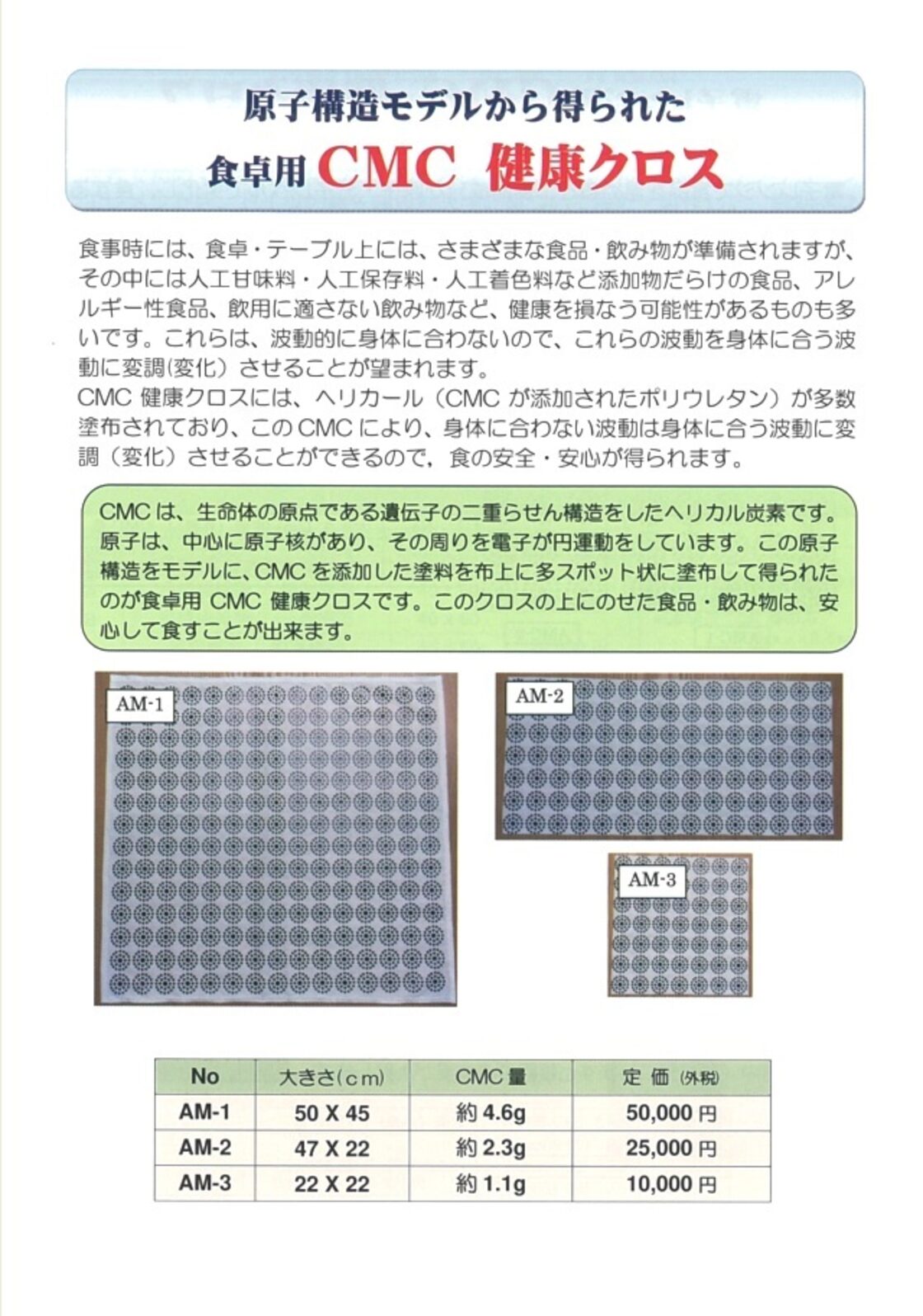 食卓用 CMC 健康クロス AM-1 健康 食の安心 食の安全 無添加食品 | Pay ID 
