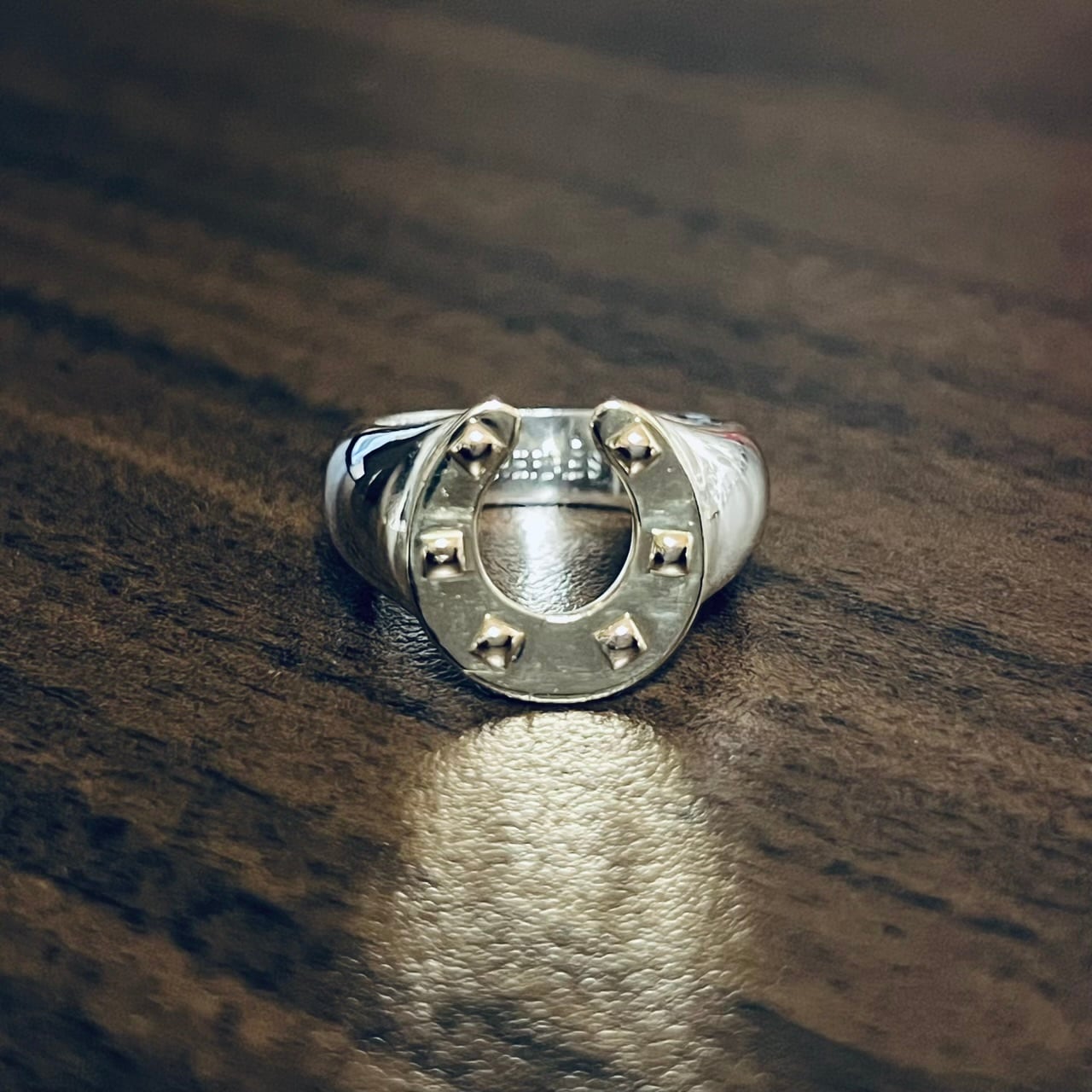 VINATGE HERMES Horseshoe Ring 52 Silver / 18K Gold | ヴィンテージ 