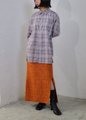 AMBERGLEAM - Hand Crochet Skirt :God of the sun|手編みクロシェ/可変スリット/裏地付き/綿100%
