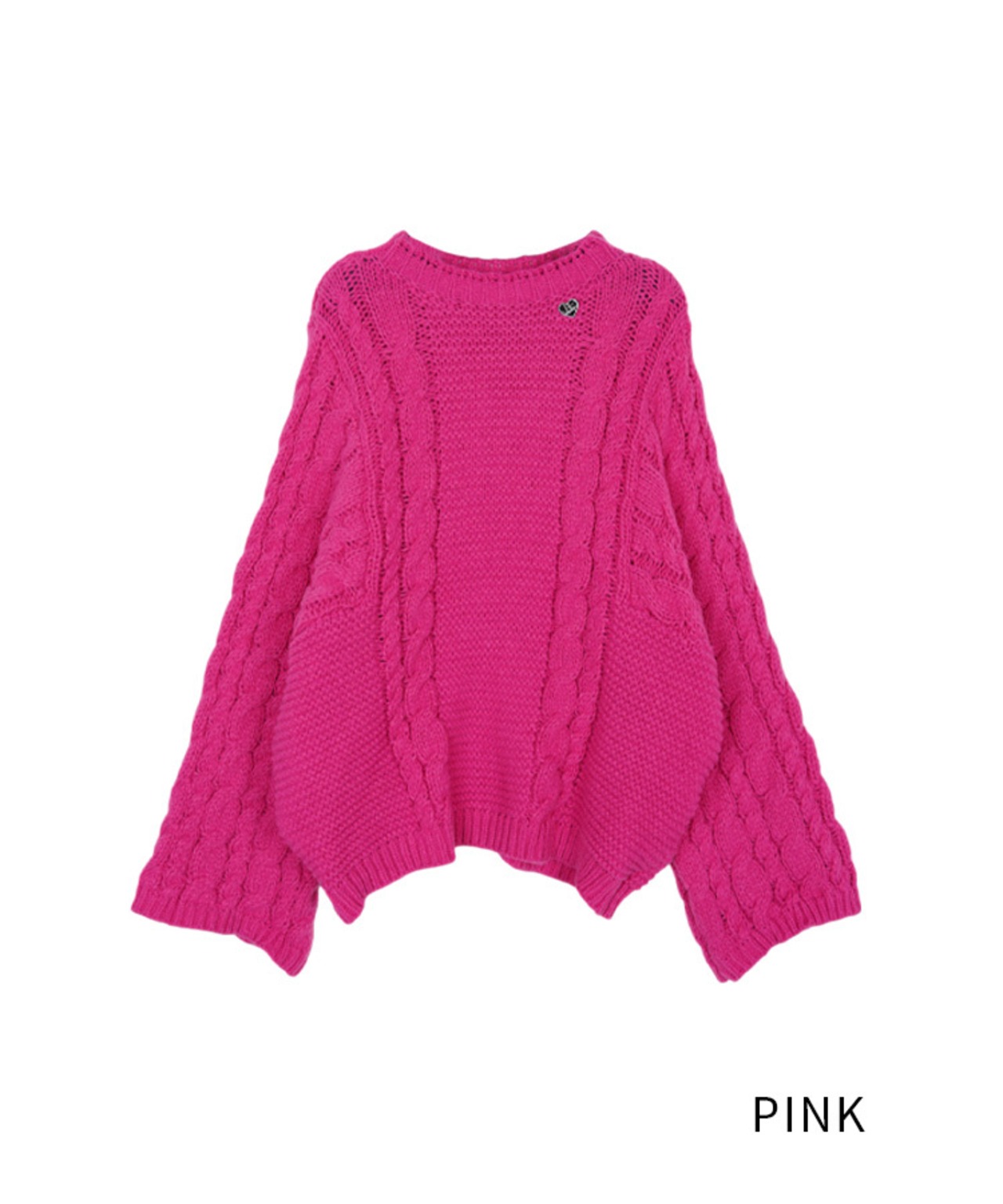 ローゲージニットルーズセーター (PINK)　CQ-47113