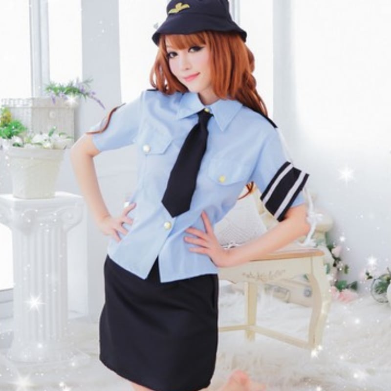【即納】ミニスカポリス コスプレ 衣装 6点フルセット | 仮装 イベント セクシー ポリス