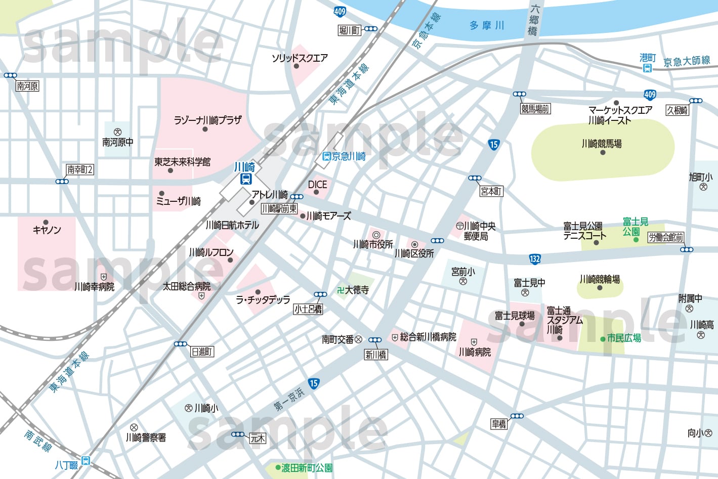 川崎市周辺 | タウンマップダウンロード