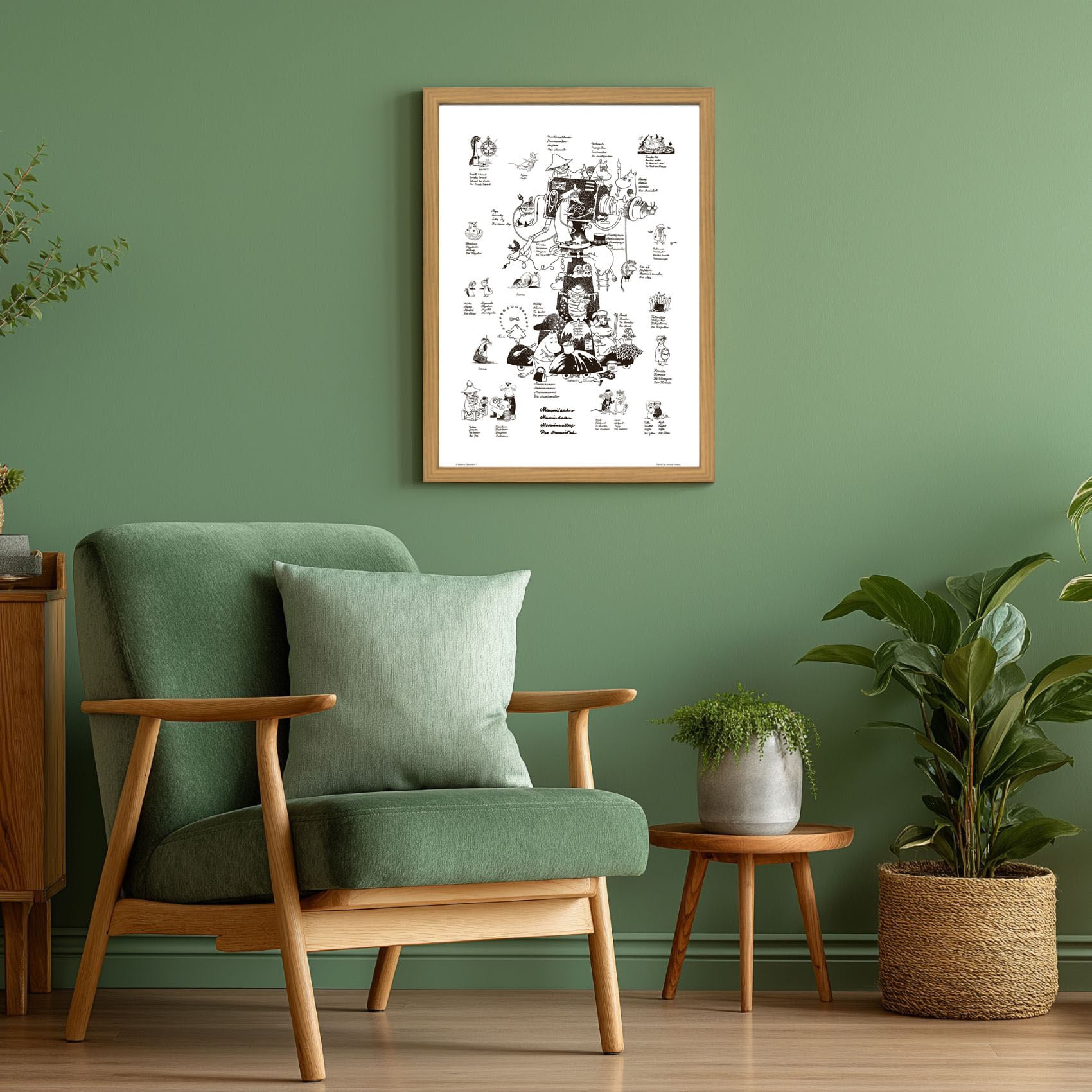 ムーミン 北欧 Putinki「ムーミン キャラクターズ」送料無料 フレーム 展示用フック付アートポスター 絵画 インテリア アート