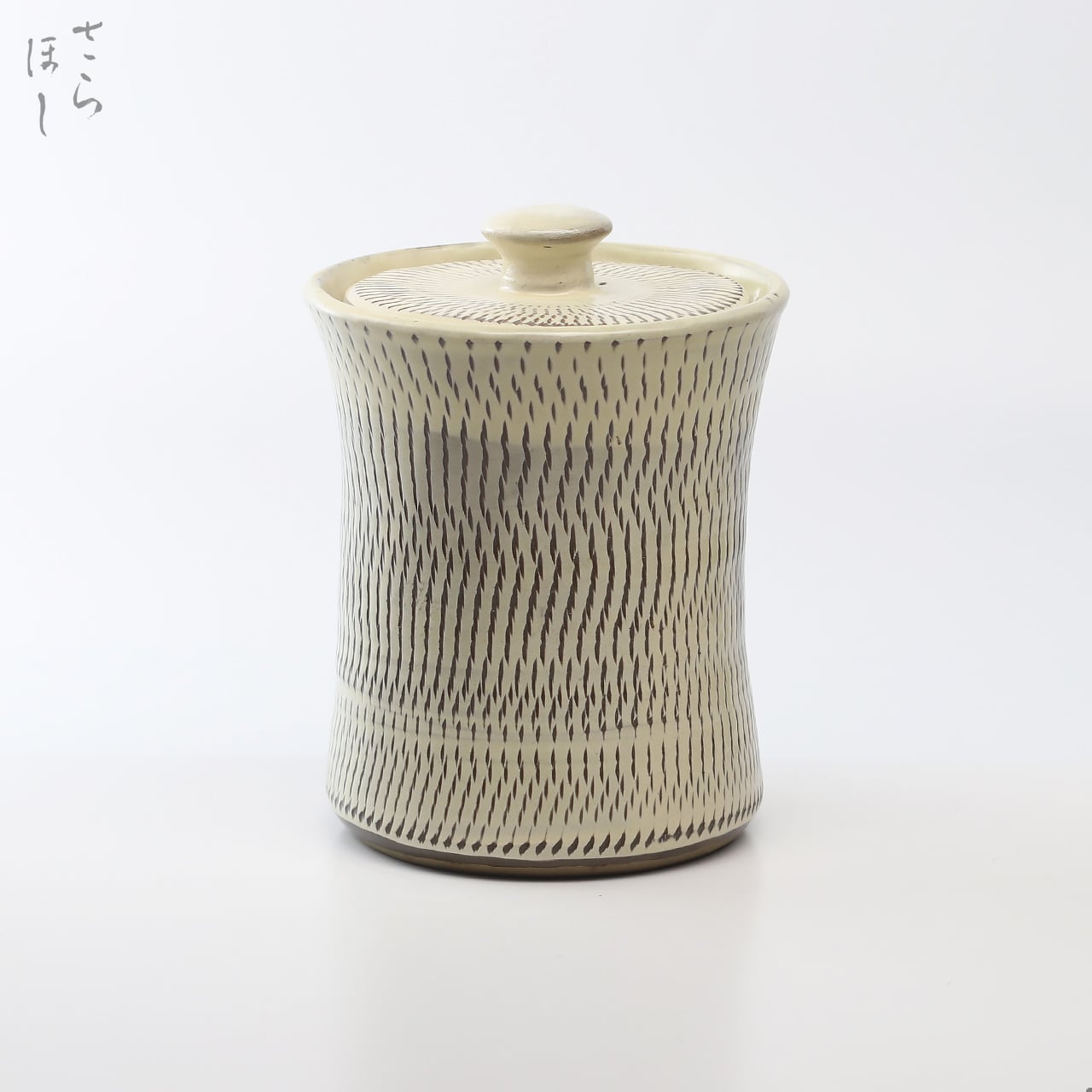 一点もの】小鹿田焼 小袋窯 尺3寸傘立て 飛びかんな 白 高さ約39cm