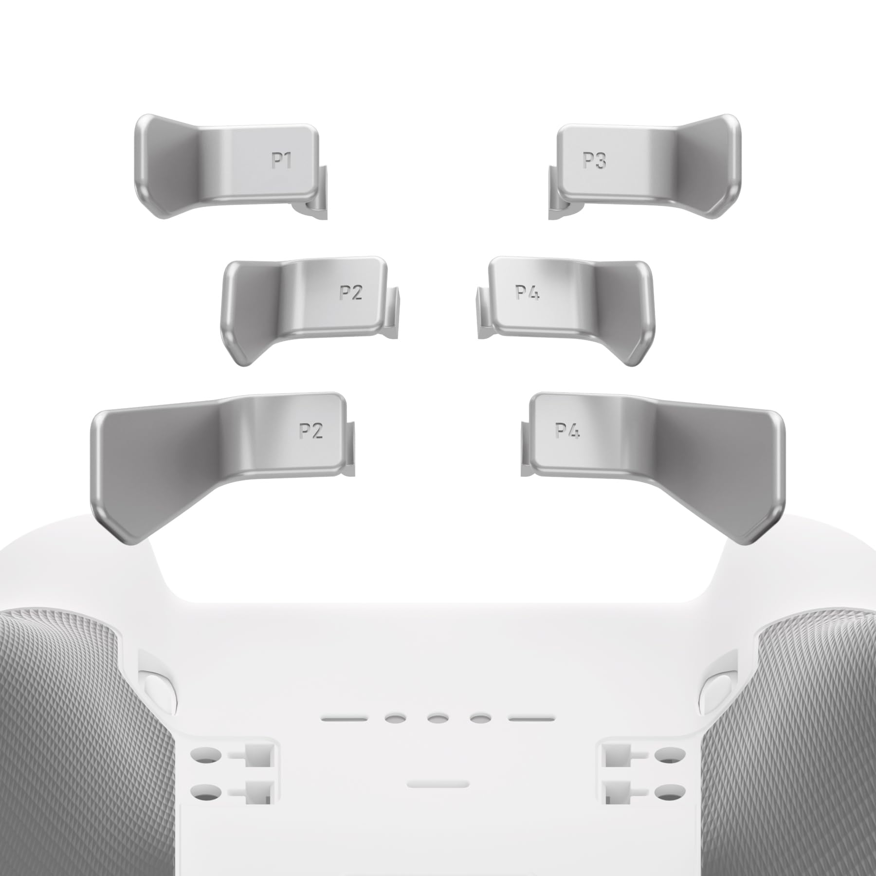 【在庫のみ】eXtremeRate Xbox Elite 1/2コントローラーに対応用Swiftパドル、Xbox One Elite対応&Eliteシリーズ2コントローラー対応用の6 in 1交換用背面パドル【メタリックシルバー】